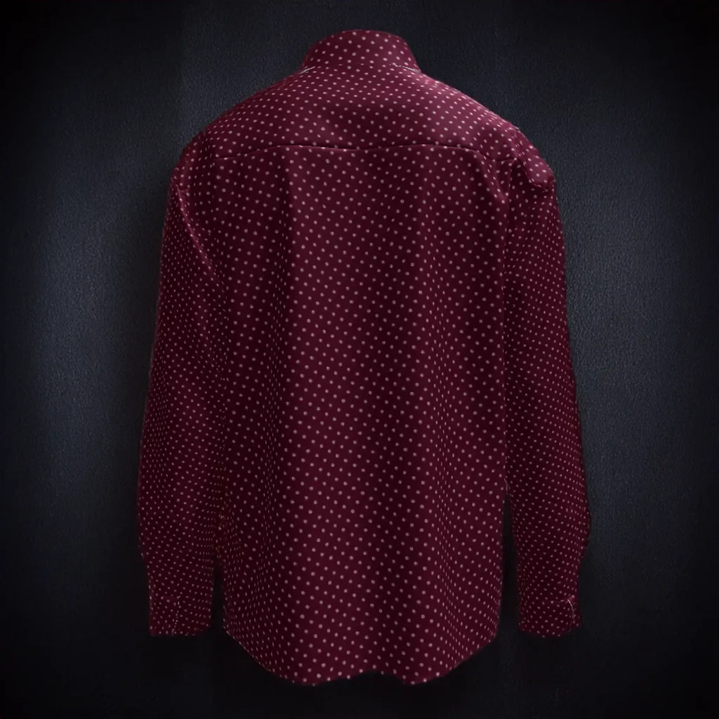 Red wine button shirt back mockup