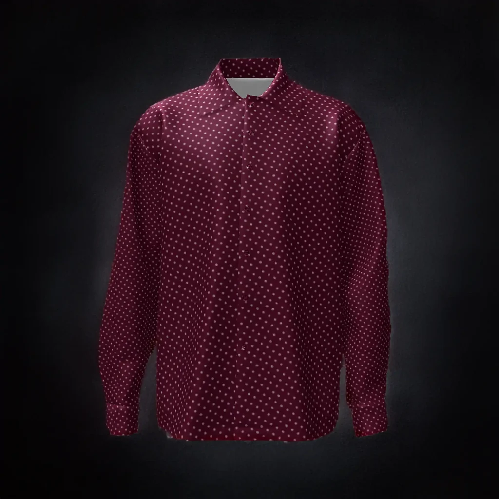 Red wine button shirt front mockup
